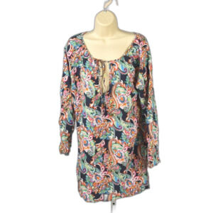 Tommy Bahama Floral Mini Dress Hippie Chic Bohemian Size M
